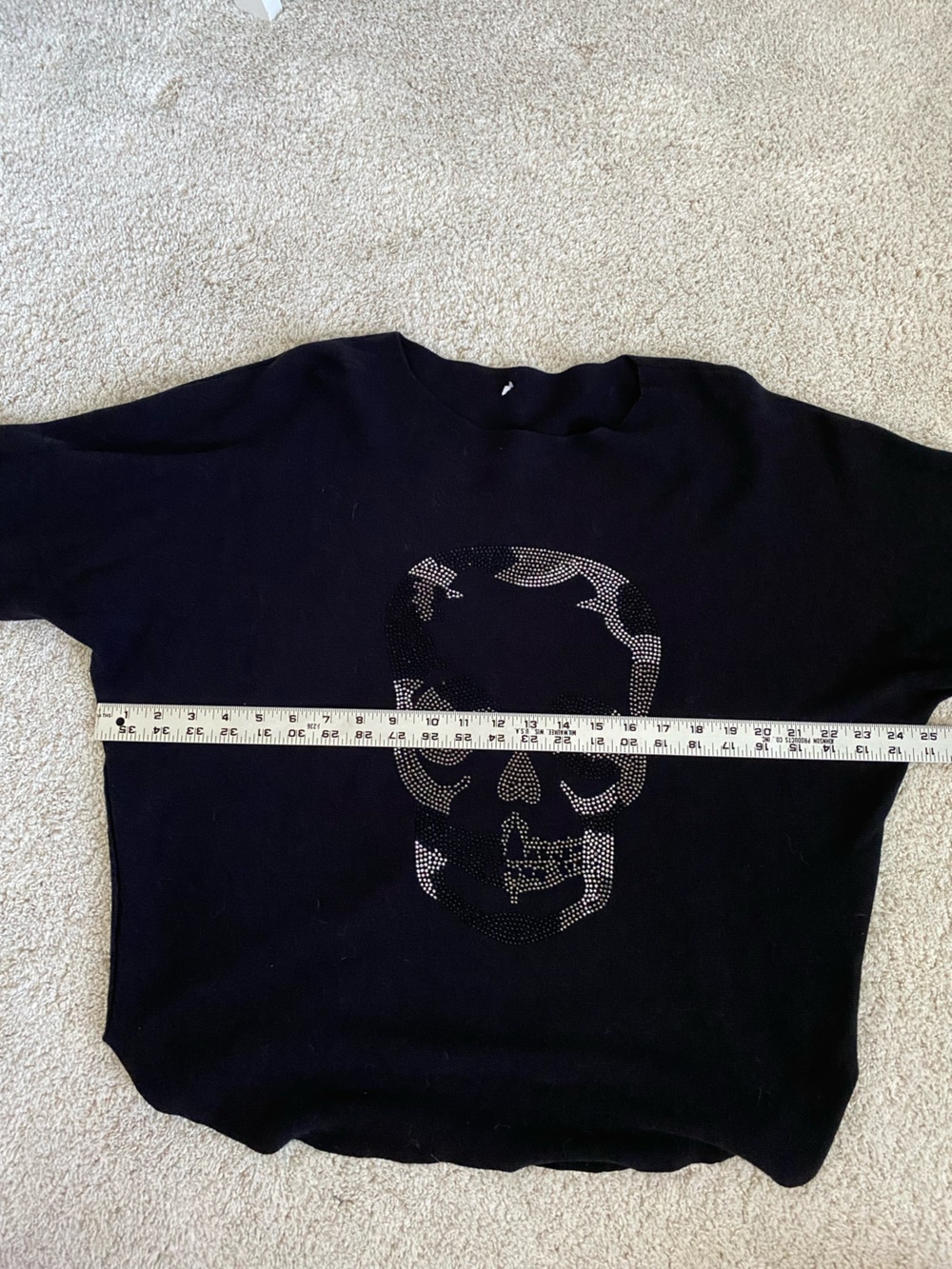 Black Rhinestone Skull Sweater - Picture 5 of 6